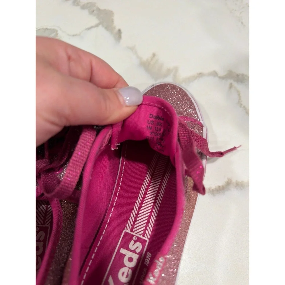 Keds Girls Sneaker Shoes Double Up Pink Glitter 1 Kids‎ Sneakers